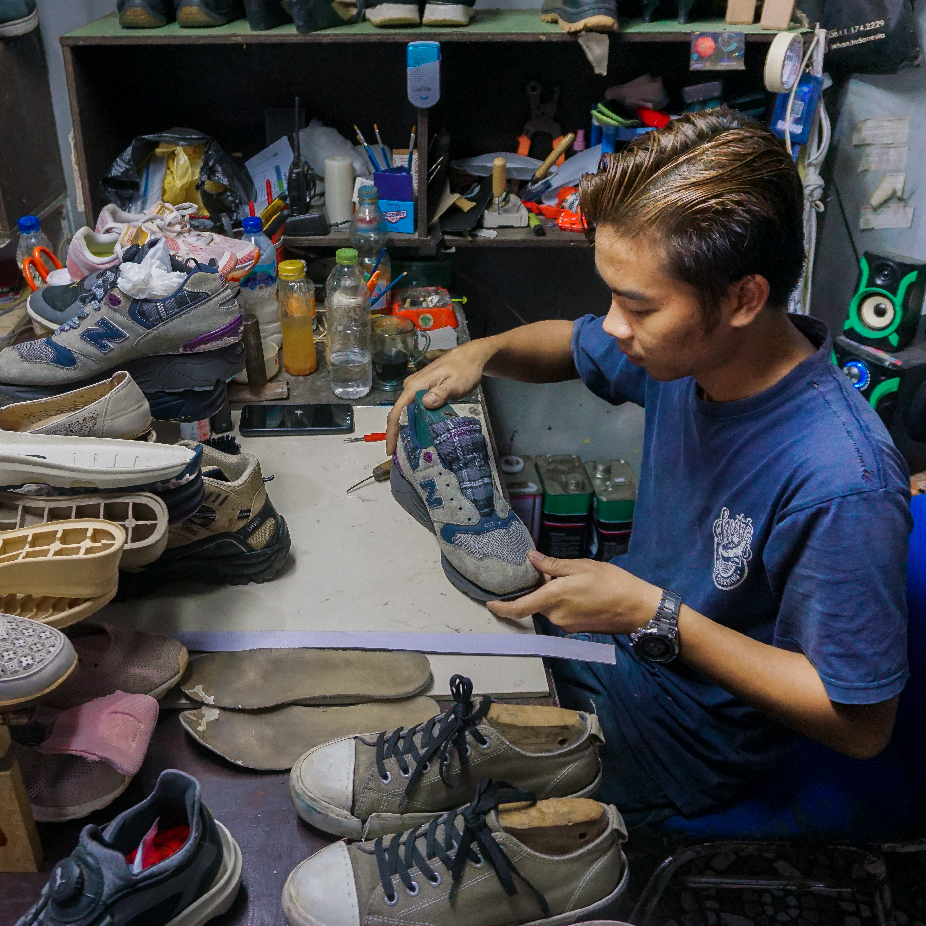 Proses repair-sepatu Heeltoe Cilacap